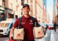 Image depicting uber eats merchants food delivery personel