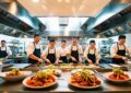 Image of chefs in a restaurant kitchen