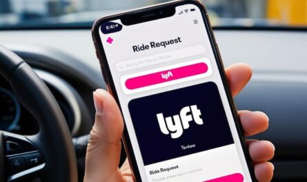 Image of mobile phone and Lyft app