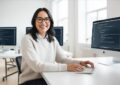 Image of a female computer technology staff