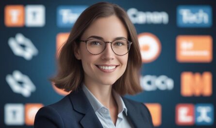 A Caucasian female employee who work at one of the best tech companies in USA
