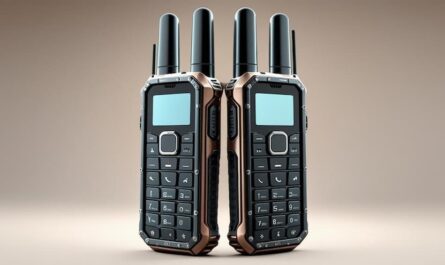Image of a pair of cell phones designed to resemble walkie-talkies