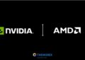 Image with Nvidia's logo and AMD's logo for; Is Nvidia's AI crown unshakable or at risk from AMD's rise?