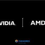 Image with Nvidia's logo and AMD's logo for; Is Nvidia's AI crown unshakable or at risk from AMD's rise?